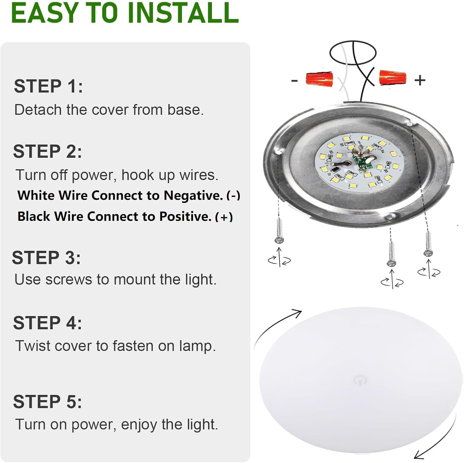 Risestar LED Ceiling Lights-LED Dome Light with On-Off Touch Switch12V LED Lights Ultra Slim Interior Lighting for RV Lights,Trailer Lights,Camper,Boat Warm White 3400K Dimable 3.25inch (Pack of 6)