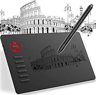 Digital Graphics Drawing Tablet VEIKK A15, Linux Support, with 12 Customizable Hotkeys and 8192 Levels Battery-Free Stylus, Digital Graphic Tablet for Laptop PC for Android Mac OS Windows