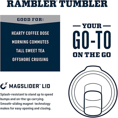 Miniatura 31 de YETI Rambler - Vaso de acero inoxidable con aislamiento al vacío de 20 onzas con tapa MagSlider verde azulado (Agave Teal)