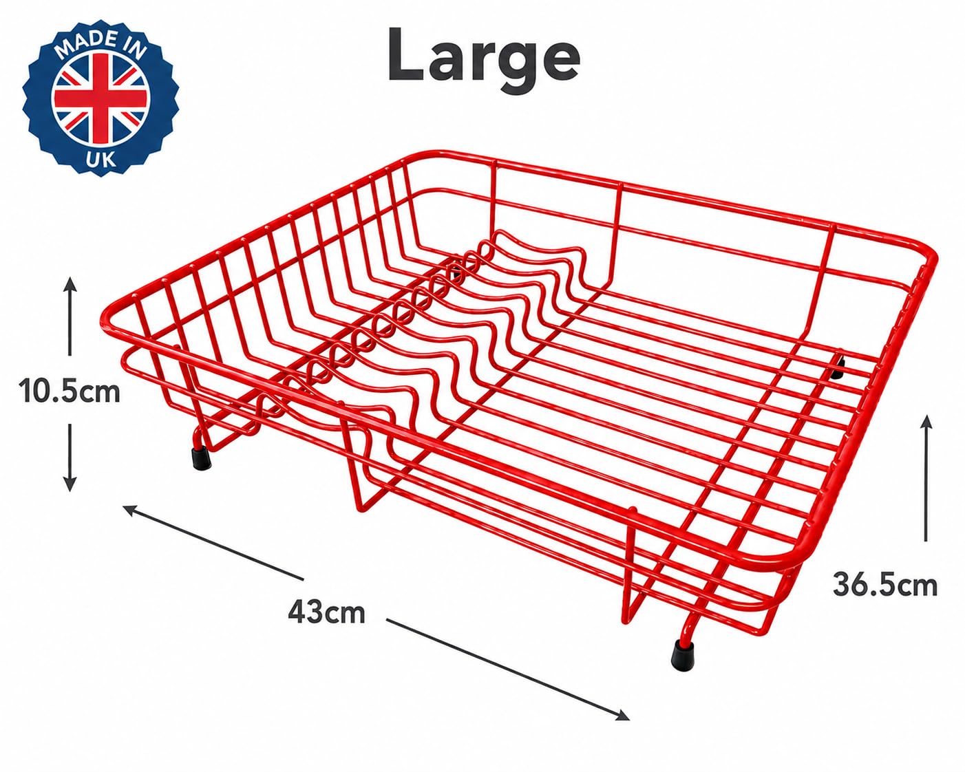 DELFINWARE Abtropfgestell mit, Medium, Flache rechteckige Auflaufform Sink Drainer in rot 2011rd