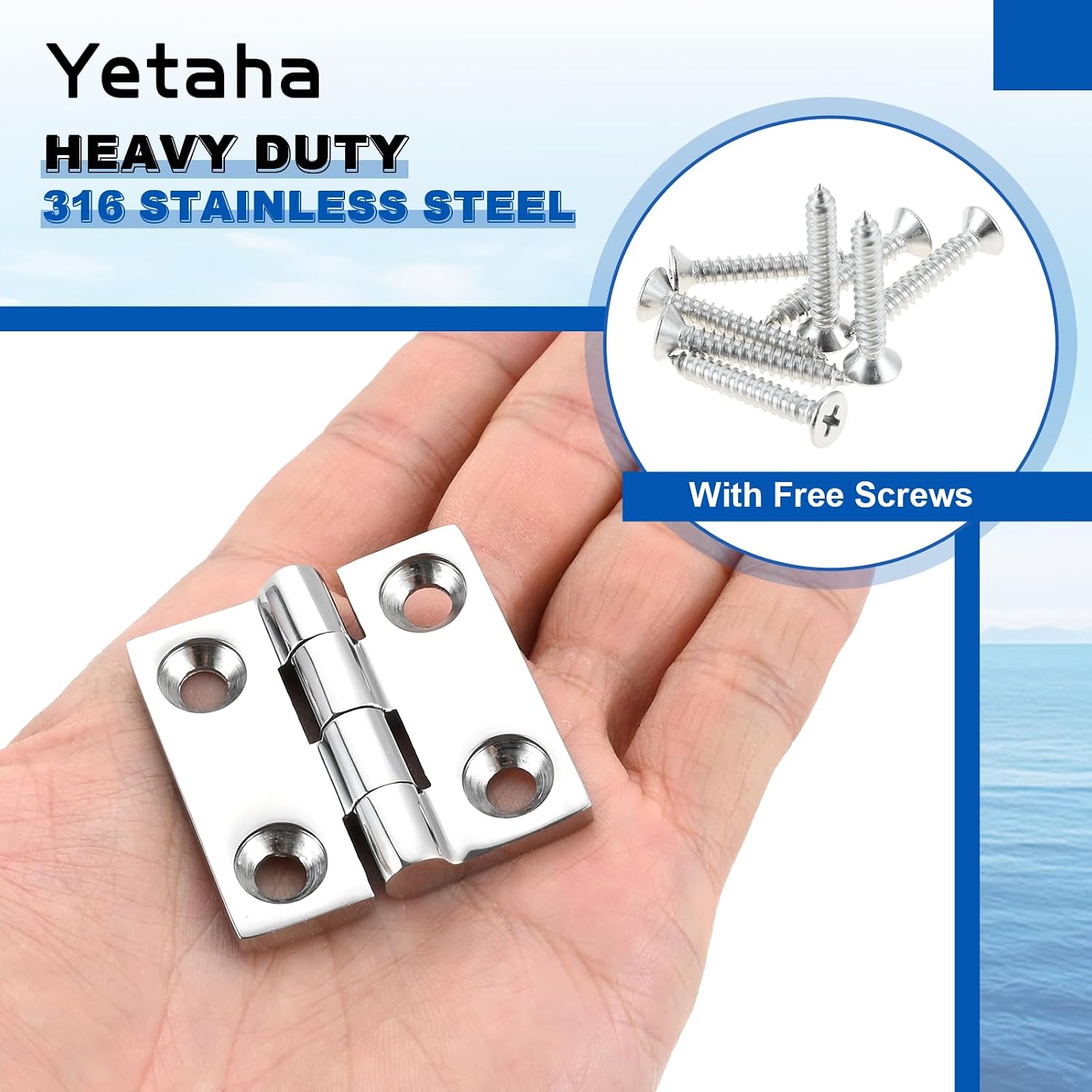 Yetaha Heavy Duty Stainless Steel Marine Grade Boat Hinges