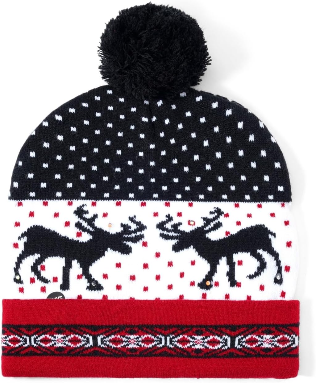 Christmas Hat 2 Pack Light Up Knitted Beanie Hat Xmas Santa Holiday Cap LED Lights - Image 6