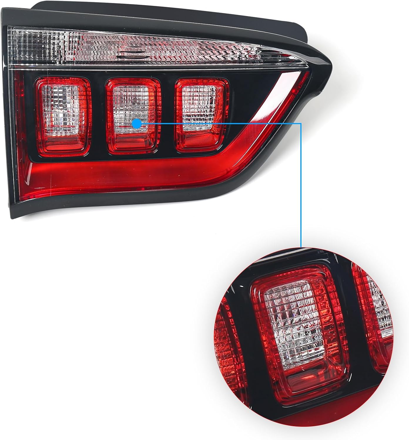 Huray Left Inner Tail Light Fit for Jeep Compass 2017-2024 LH Halogen Taillight Rear Brake Lamp Assembly OE Style Accessory Replacement for CH2802115 55112837AB (Driver Side)