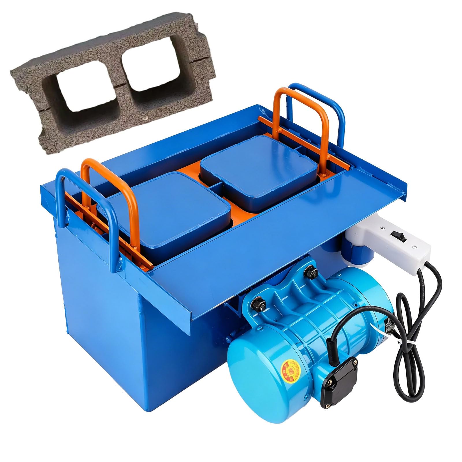SEDAMORALLY Concrete Block Making Machine for Construction, 550W 23KN, 45s Cycle for 400x200mm Interlocking Bricks - Portable Brick Maker Machine for DIY, Farm, Construction