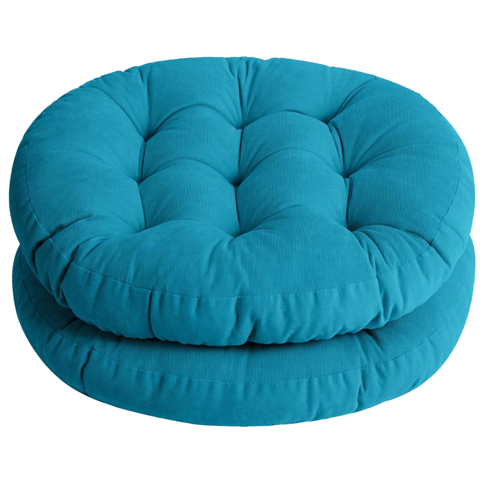 Solid Papasan Patio Seat Cushion Round Chair Pad Home Floor Cushion 22 Inch Set of 2 Throw Pillows Indoor/Outdoor Blue