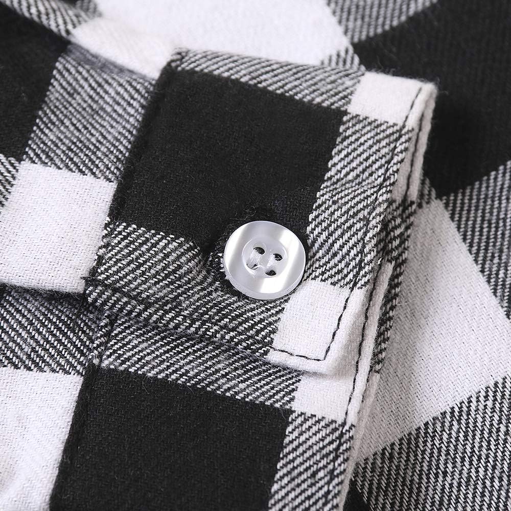 Boys Flannel Shirt Toddler Buffalo Plaid Shirt Long Sleeve Button Down Shirts Kids Casual Tops - Image 7