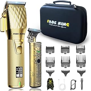 FADEKING Professional Hair Clippers and Trimmer Set - Cordless Hair Clippers for Men, LCD Display Barber Clippers for Hair...