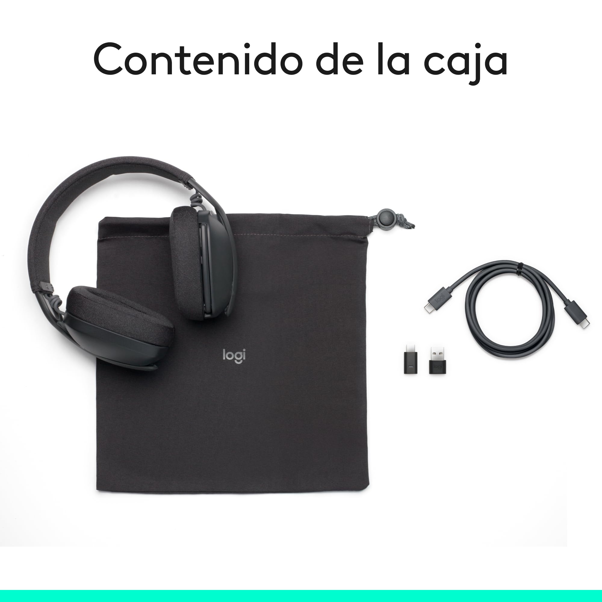 Logitech Zone Vibe Wireless Bluetooth® Auriculares | Micrófono con supresión de ruido, USB-A, USB-C, Google Meet, Google Voice, Zoom, Mac/PC - Gris