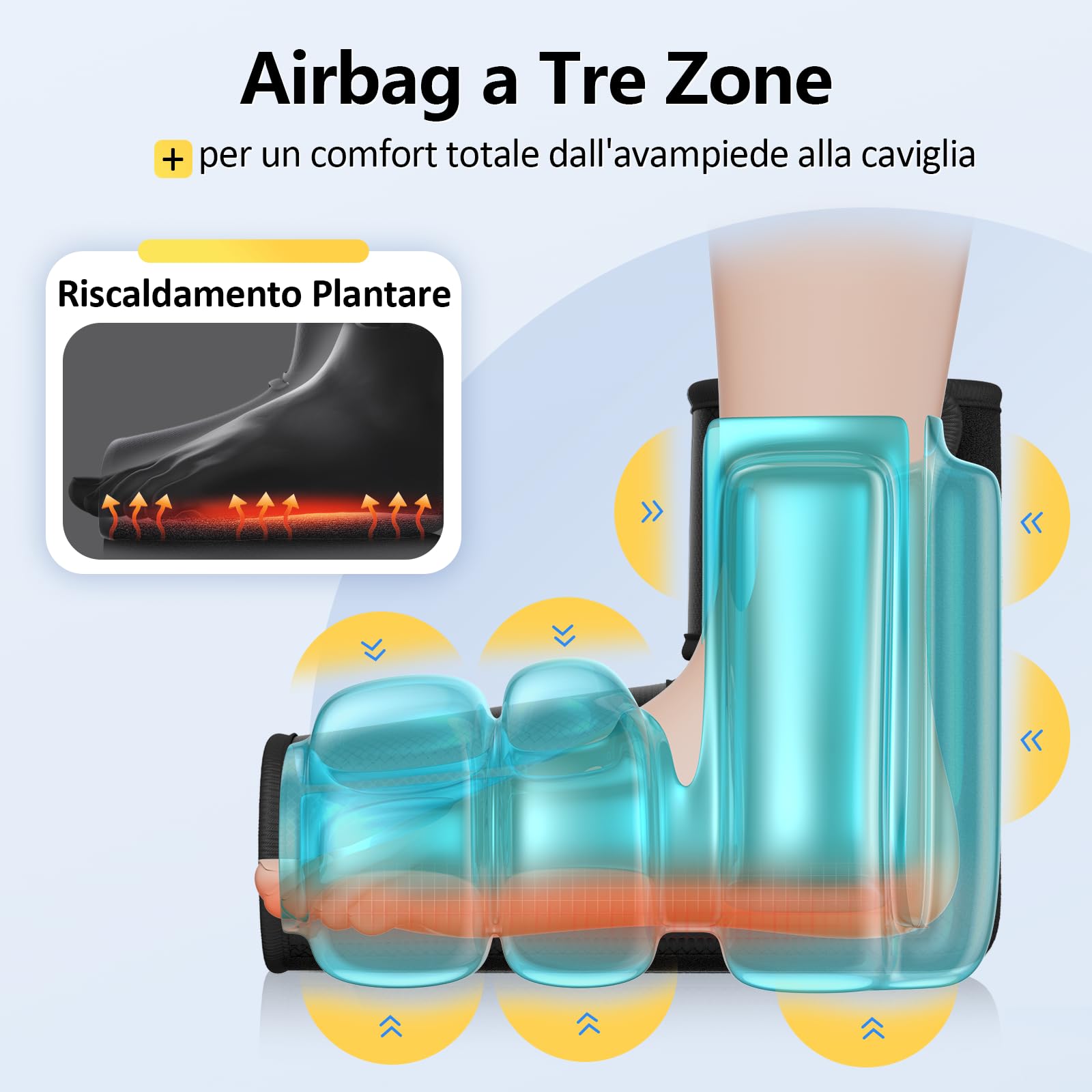 Comfytemp Wireless Massaggiatore Piedi Circolazione, Allevia la Fatica, Massaggio Airbag Portatile, Controllo Tramite App Fai Da Te, Funzione Riscaldante, Adatto per Caviglie e Piante,Regali per Papà