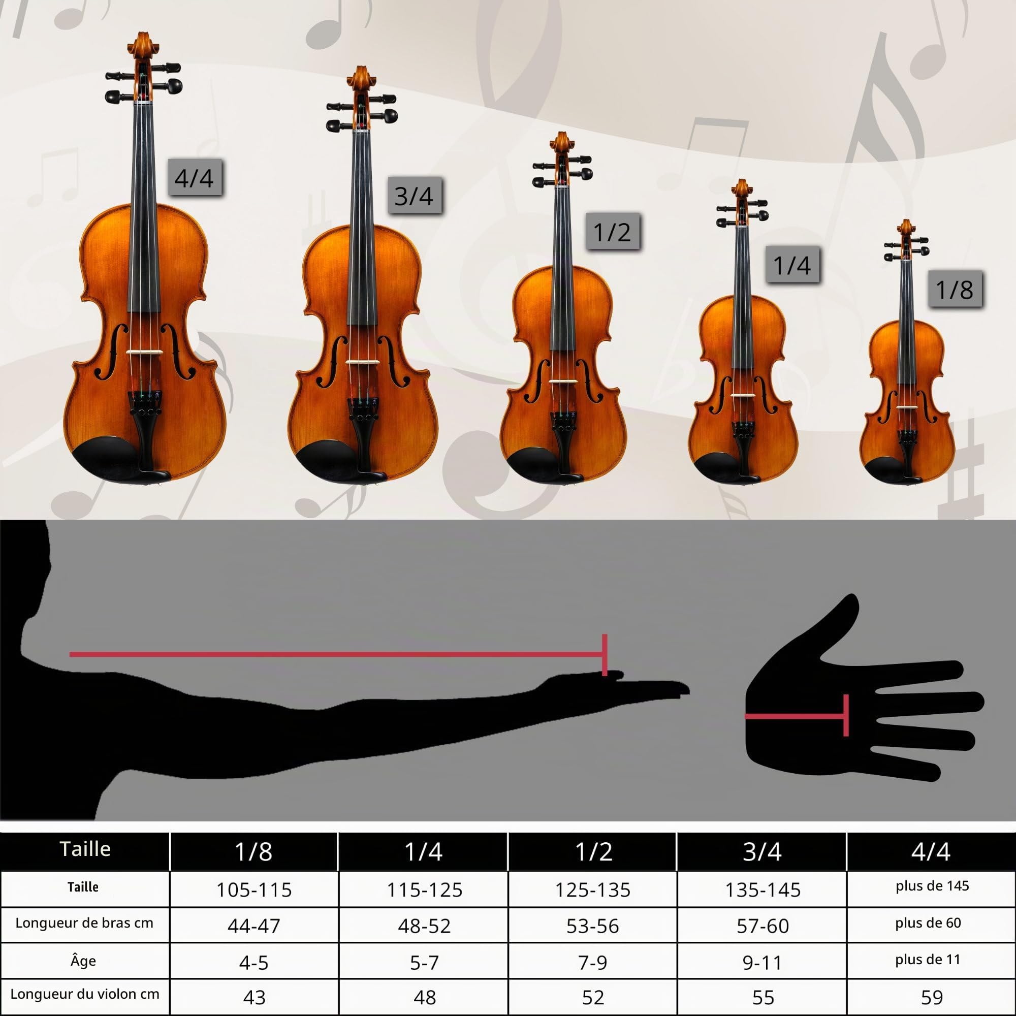 Classic Cantabile Brioso Ensemble Violon 4/4, Chevalet: érable, 5 cm