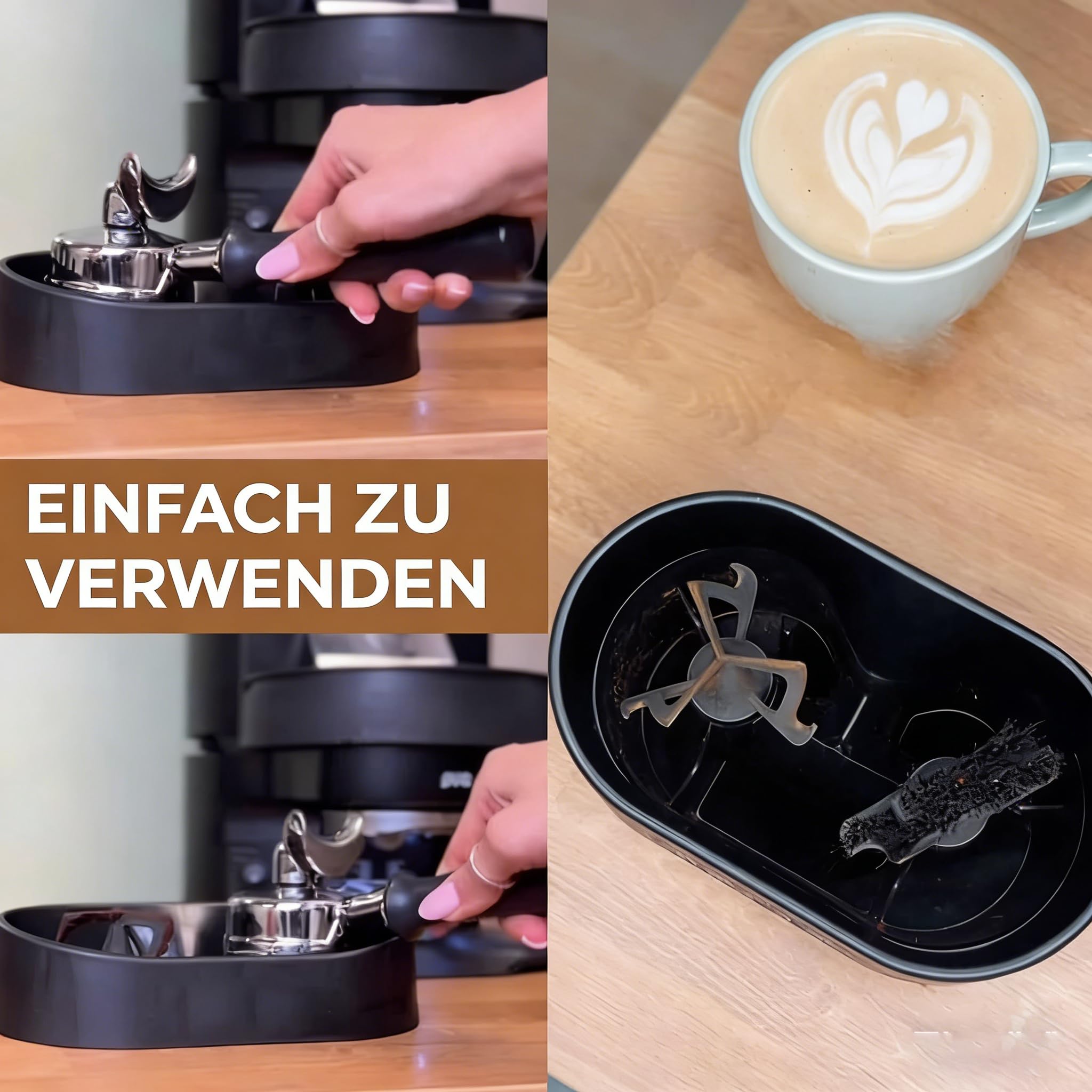 Quin Spin Espresso CoffeeGrounds Remover Elektrische Reinigungseinheit für Siebträger mit 12V Motor, Zweistufen - Reinigungssystem für tiefenwirksame Reinigung, Passend für Doppelsiebe