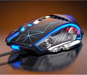 Gaming Mouse Wired USB External Mice RGB Multi Colour Silent RGB Mechanical Game Mouse with Light 3200 dpi 7 Buttons for Computer Desktop Laptop PC MAC