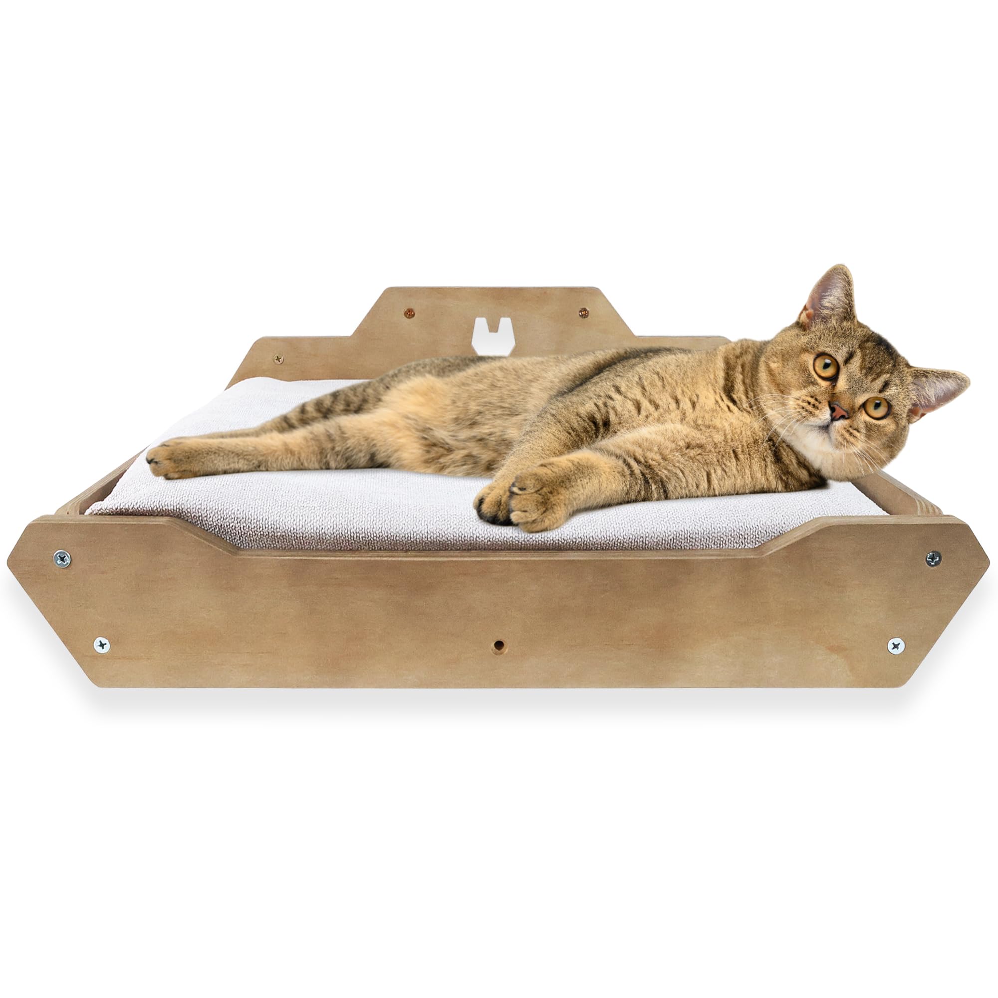Wall Mounted Cat Bed and Hammock - Padded Cat Shelf for Large Cats - Cat Perch Wall - Cat Shelves for Wall - Floating cat Shelves - Easy Install - Space-Saving Cat Wall System