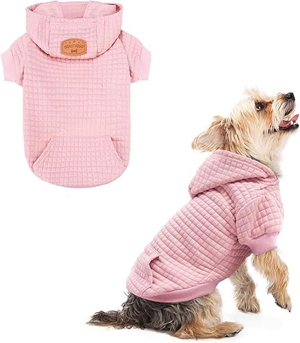 Vista 20 de BEAUTYZOO Suéter con capucha para perros pequeños y medianos con bolsillos, ropa para perros pequeños y medianos, abrigos de algodón laminado