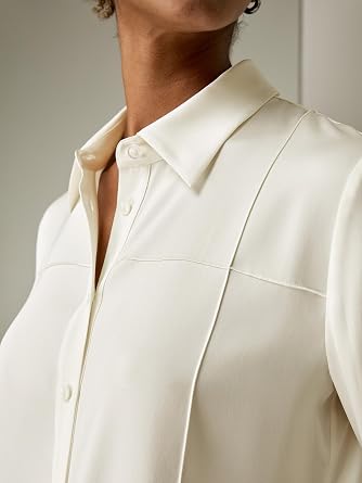 LilySilk 22MM Pure Silk Shirt for Women Long Sleeve Sprezzatura Button Up Blouses Classic Basic Cool Smooth Ladies Silk Tops