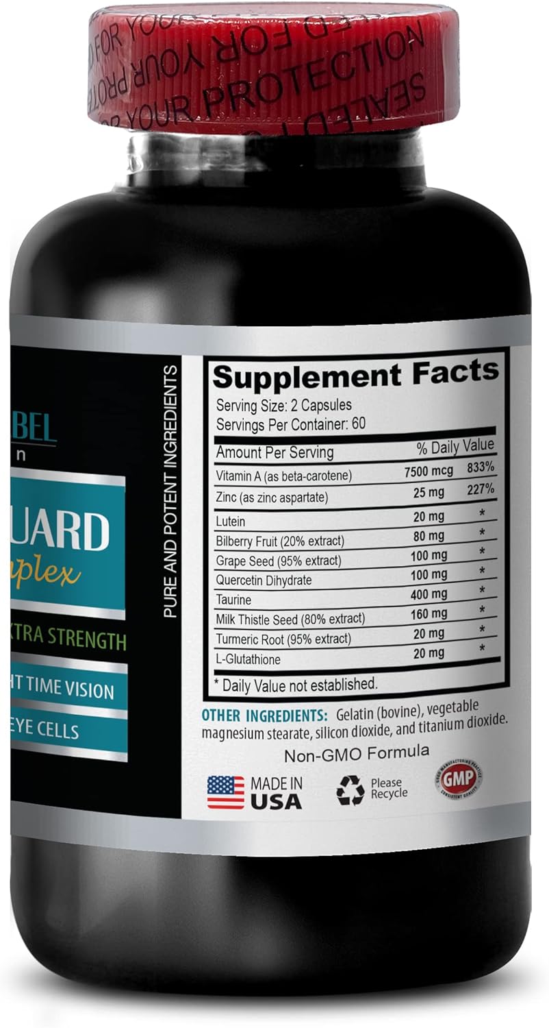 Eye Supplements Lutein - Eye Vision Guard 24 MG - Advanced Eye Complex - Lutein for Eyes, Vision Support Complex, Vitamin A, Grape Seed Extract, Vision Pills for Eyes Over 50, 2 Bottles 120 Capsules