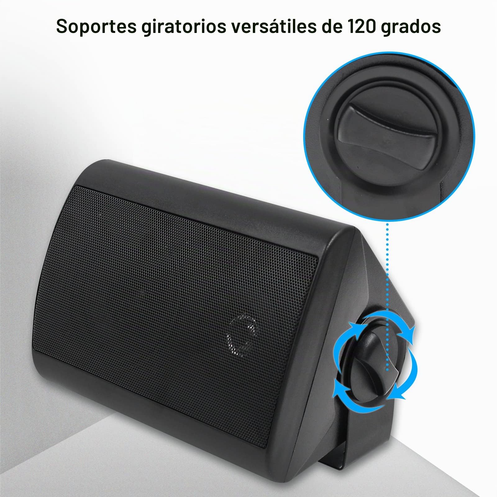 Herdio Altavoces para Exteriores de 4 Pulgadas con Graves Potentes, Altavoz de Montaje en Pared Impermeable, Durabilidad para Todo Tipo de Clima para Patio, Fiesta en casa 400 W (2 Pares, Negro)