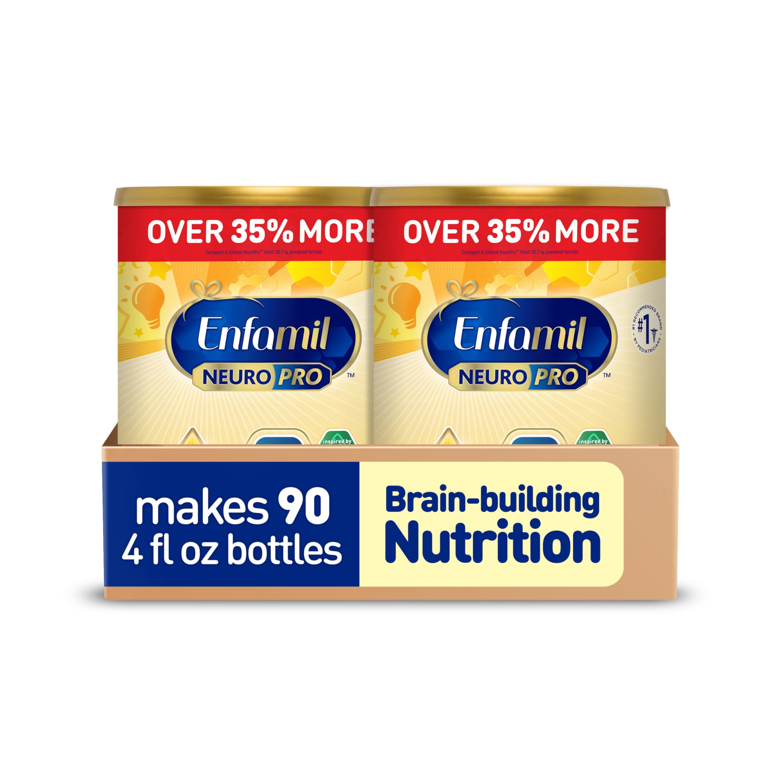 Enfamil NeuroPro Baby Formula, MFGM* 5-Year Benefit, Expert-Recommended Brain-Building Omega-3 DHA, Exclusive Immune Supporting HuMO6 Blend, Infant Formula Powder, Baby Milk, 28.3 Oz (Pack of 2)