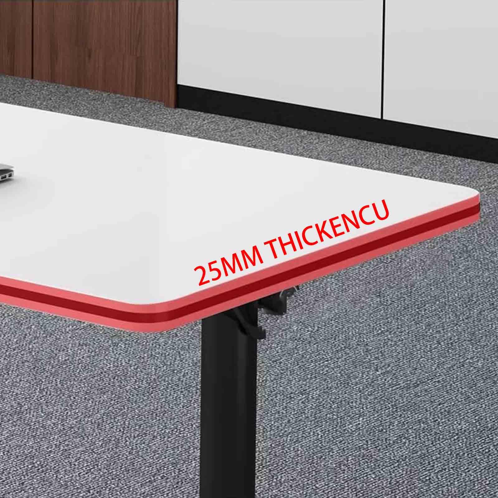 Mobilny składany stół konferencyjny – prostokątna konstrukcja z klapką z 4 kółkami blokującymi do biur, sal lekcyjnych i sal konferencyjnych – oszczędność miejsca rozwiązanie modułowe