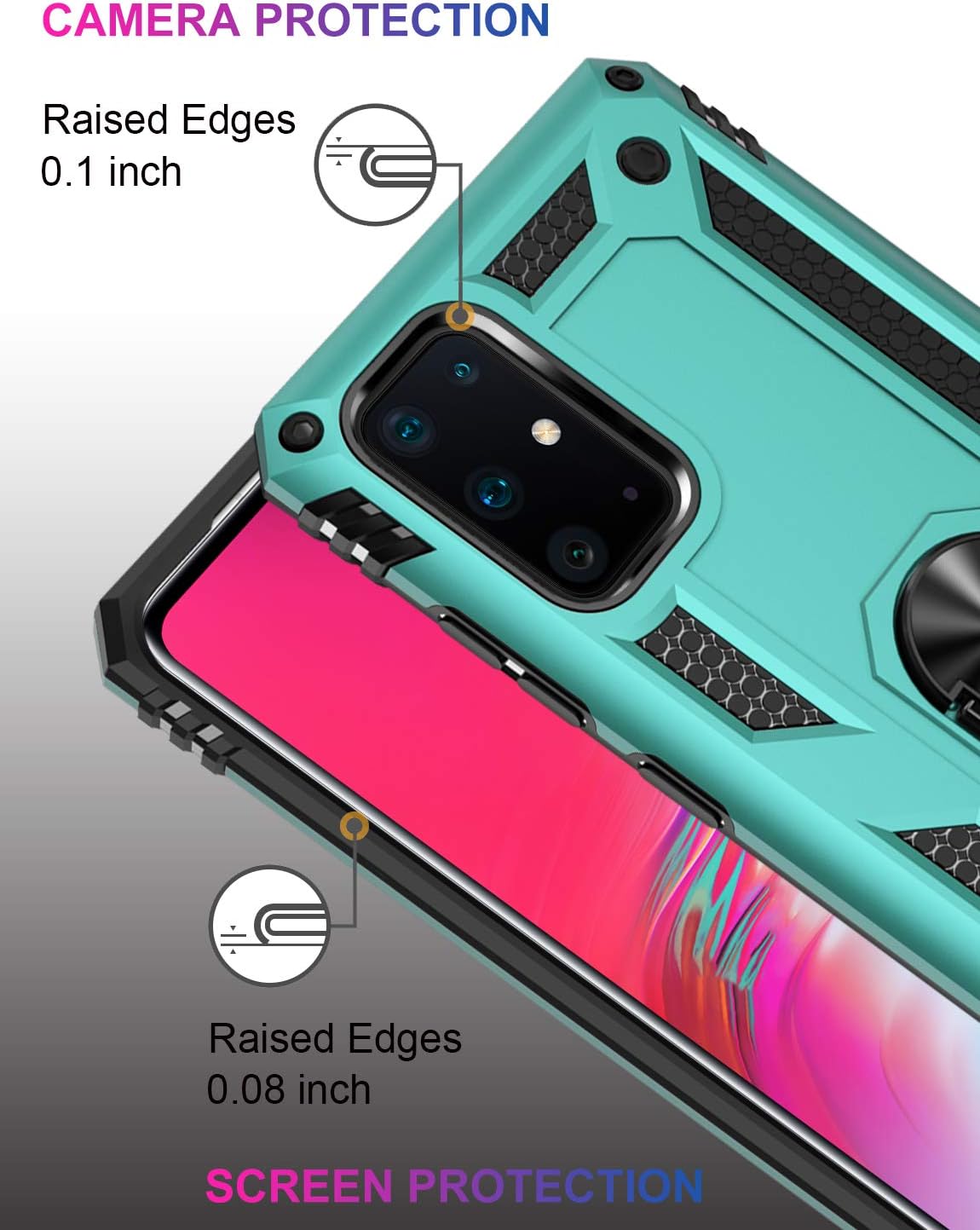 LUMARKE Galaxy S20+ Plus Case,(NOT for Small S20),16ft. Drop Tested Cover with Magnetic Ring Kickstand Compatible with Car Mount Holder,Protective Phone Case for Samsung Galaxy S20 Plus Teal