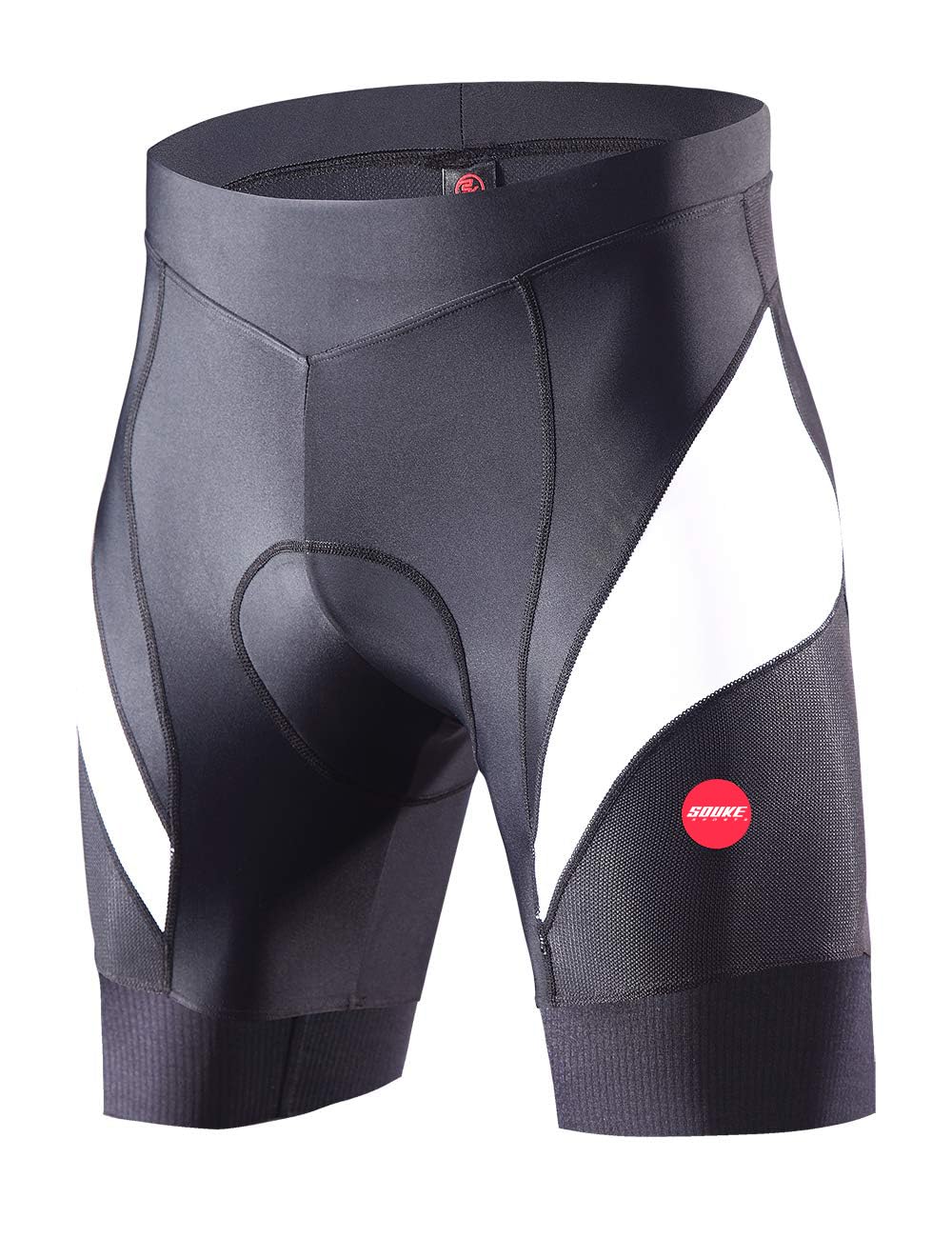 Souke Sports Men's Cycling Shorts 4D Padded Road Bike Shorts Breathable Quick Dry Bicycle Shorts,Black XL