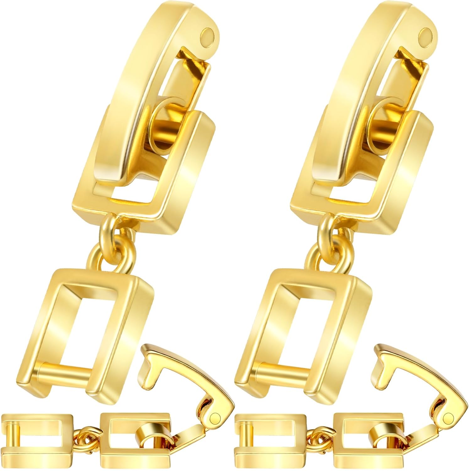 4pcs Necklace Bracelet Extenders, Foldover Watch Band Extension Clasp, Copper Extension Jewelry Clasps for Jewelry Making- Gold