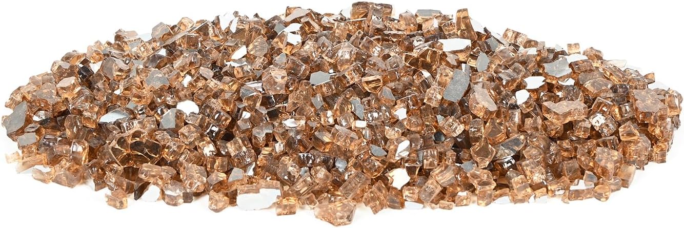 1/4 in. 10 lbs. Cobalt Copper Reflective Tempered Fire Glass