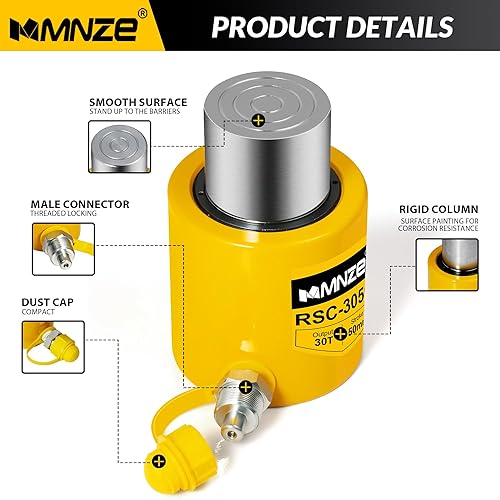 Miniatura 18 de 10T 2 "Stroke Hydraulic Cylinder Jack Sets Porta Power Ram Jack Kits de cilindro de elevación de efecto único se retrae automáticamente con bomba