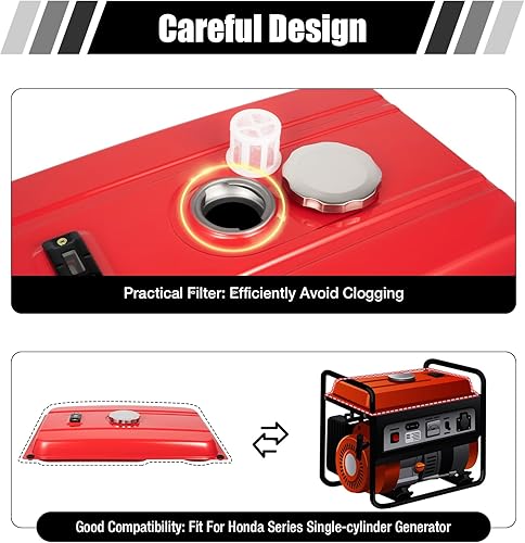 Miniatura 6 de Generador de combustible de 5 galones, generador universal con tapa de gas cromada y filtro compatible