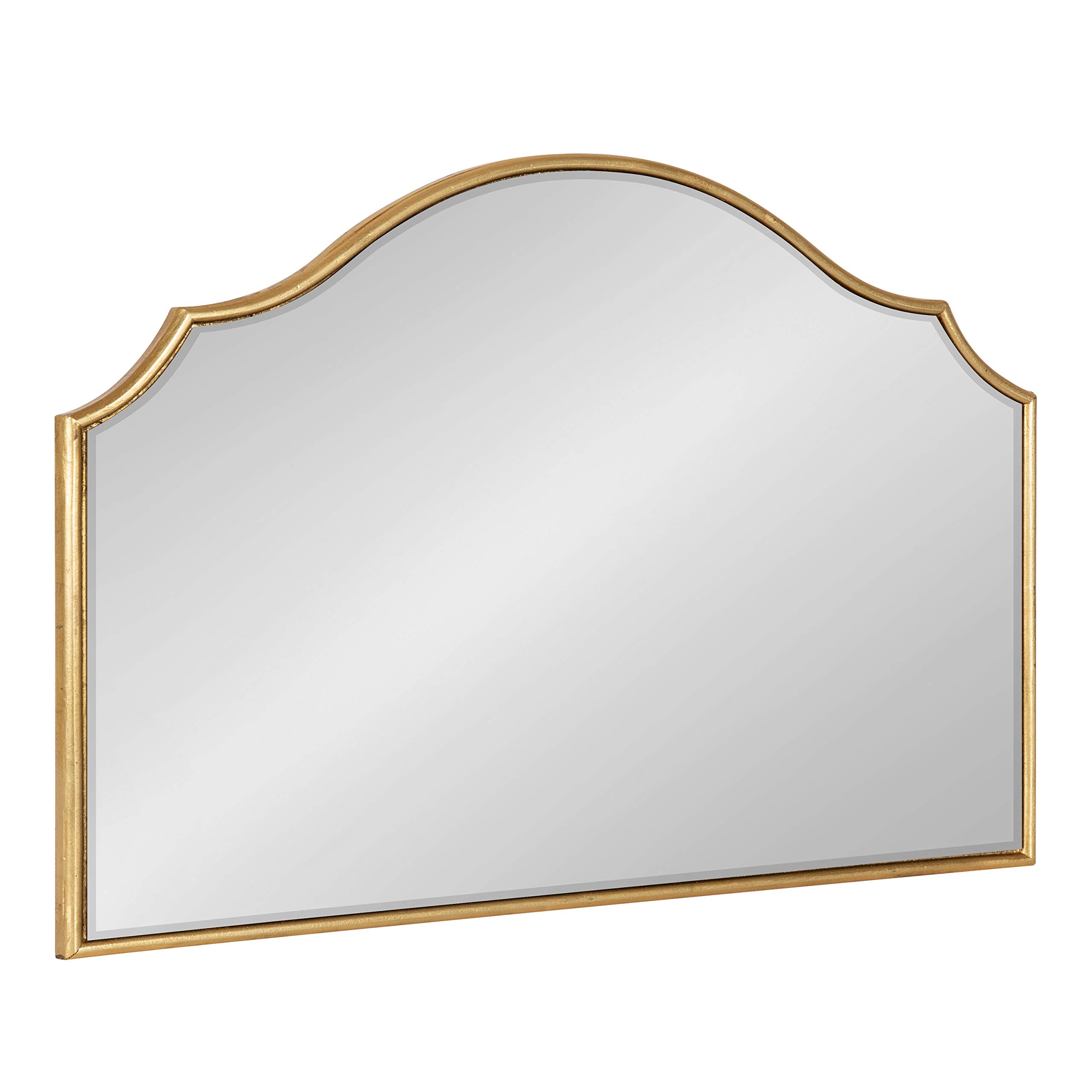 Kate and Laurel Leanna Glam Horizontal Wall Mirror, 18 x 24, Gold, Sophisticated Large Mirror for Wall
