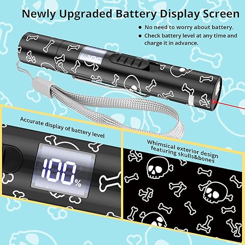 Miniatura 2 de Puntero de juguete para gatos de interior, pantalla de visualización de nivel de batería, juguetes recargables por USB con 7 patrones ajustables,