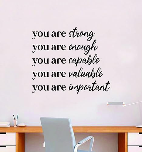 Calcomanía de pared con texto en inglés You Are Strong enough Vinilo decorativo para dormitorio, decoración del hogar, niñas, niños, mujeres,