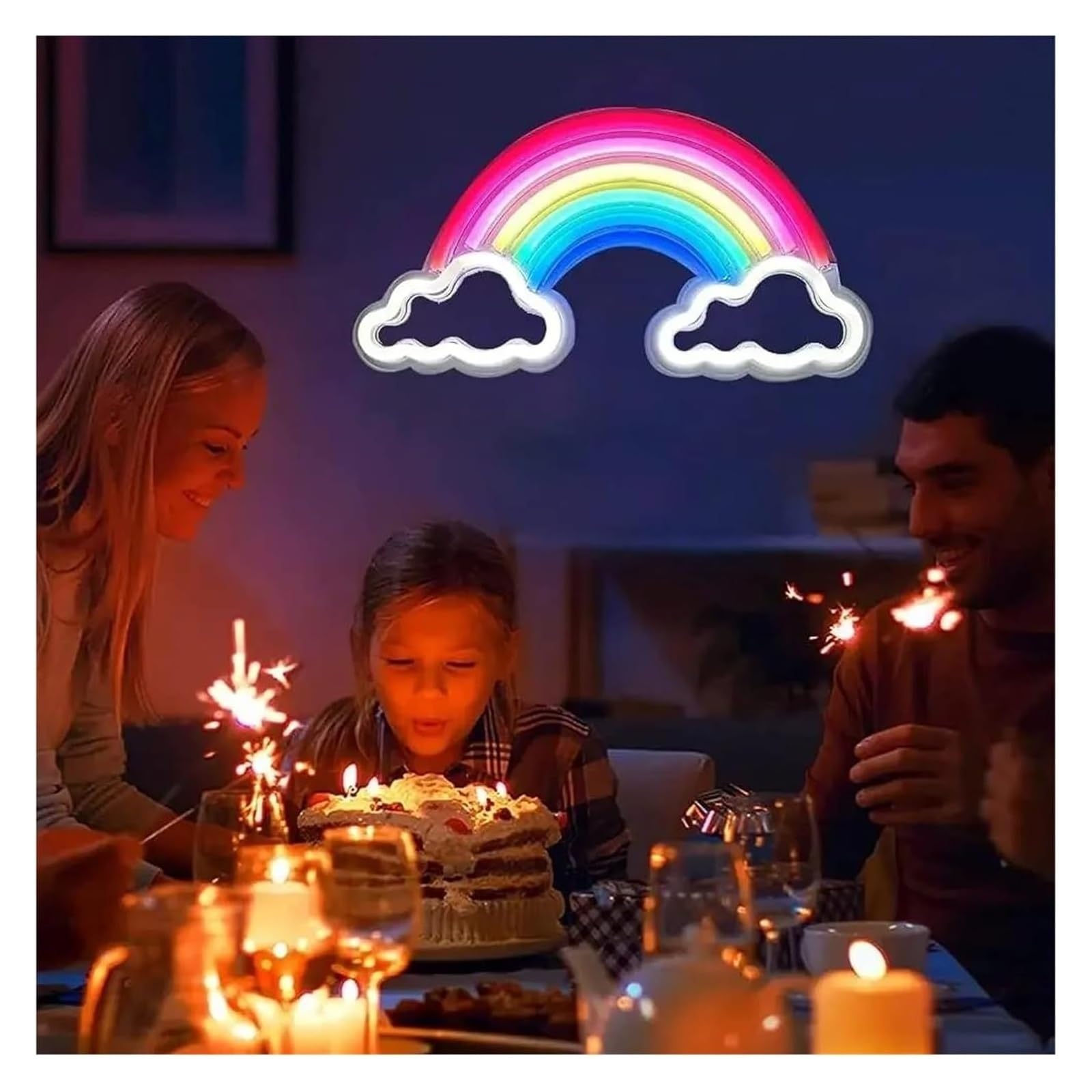 Lampada al neon Per l'atmosfera della barra luminosa al neon arcobaleno alimentata per l'insegna