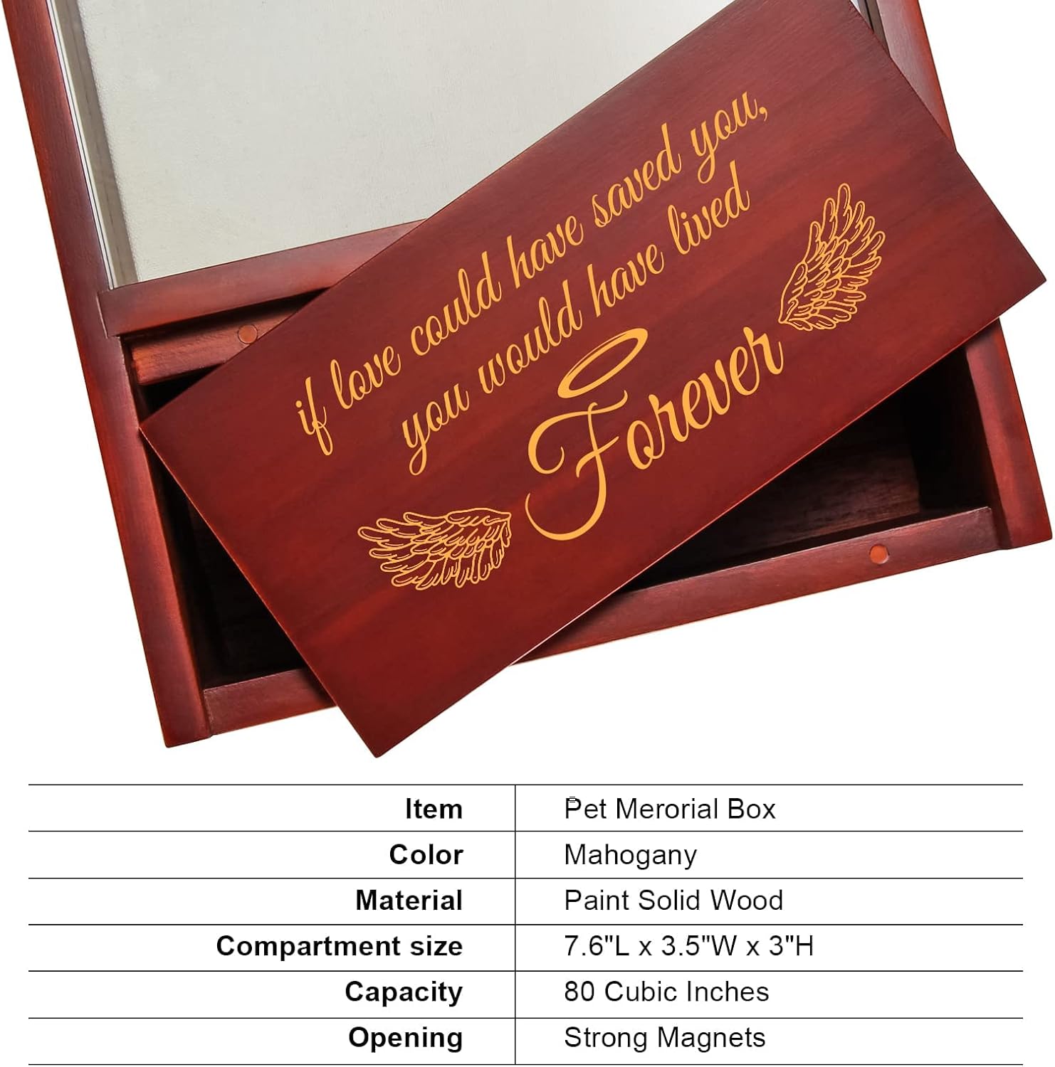 TJ.MOREE Dog Memorial Gifts - Dog Urns for Ashes Display Case, Pet Sympathy Gifts Shadow Box - If Love Could Have Saved You, You Would Have Lived Forever Angel Wings