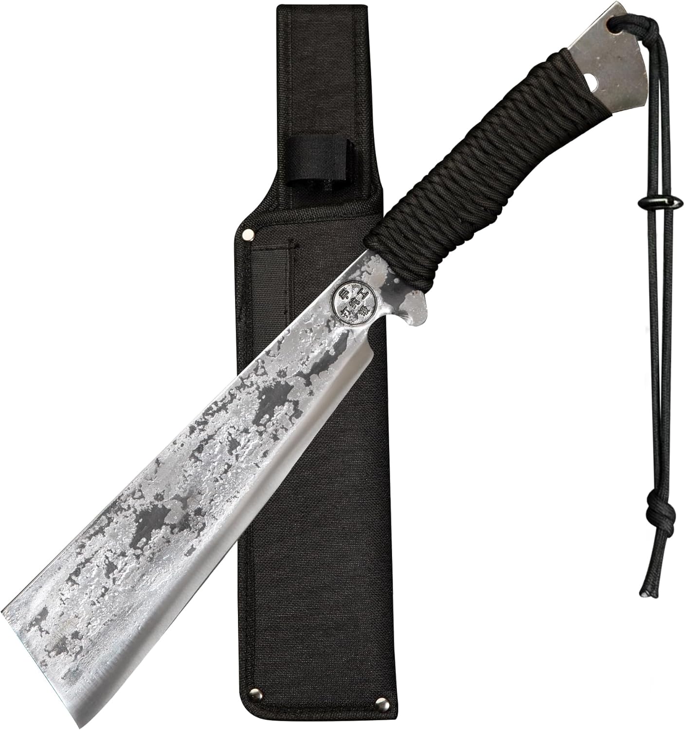 HONGYAN Fixed Blade Machete for Cutting Trees Heavy Duty, Full Tang Bushcraft Knife with Sheath, Survival Outdoor Hunting and Camping Gear, Yard Work Tools for Men