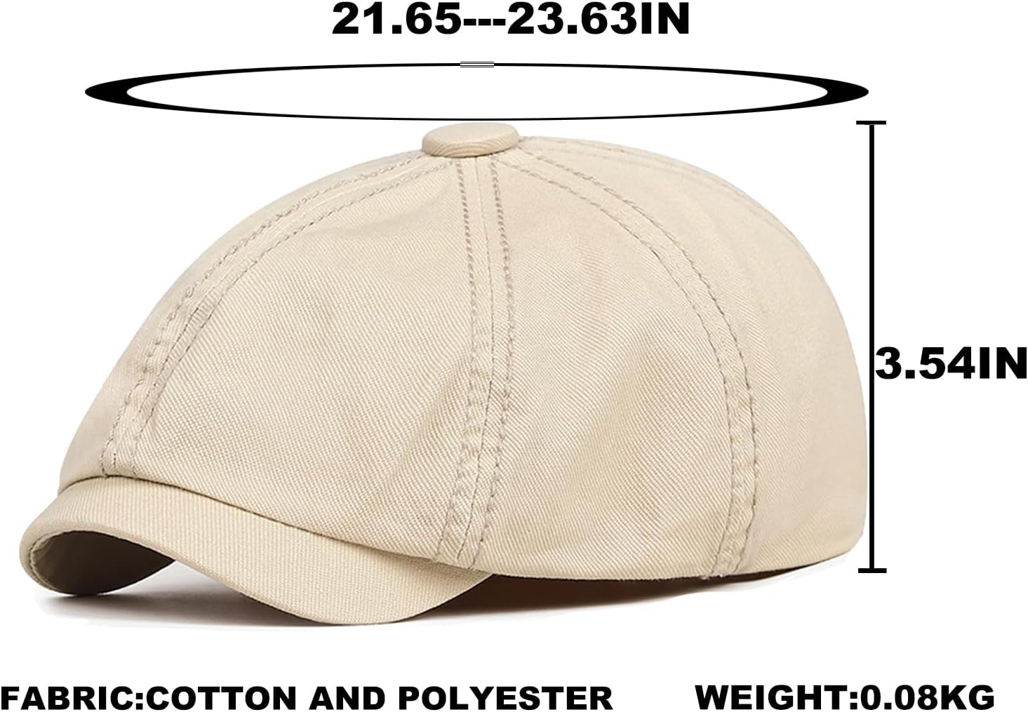 Men's Newsboy Flat Cap Cabbie Hat Gatsby Ivy Golf Irish Cabbie Hat