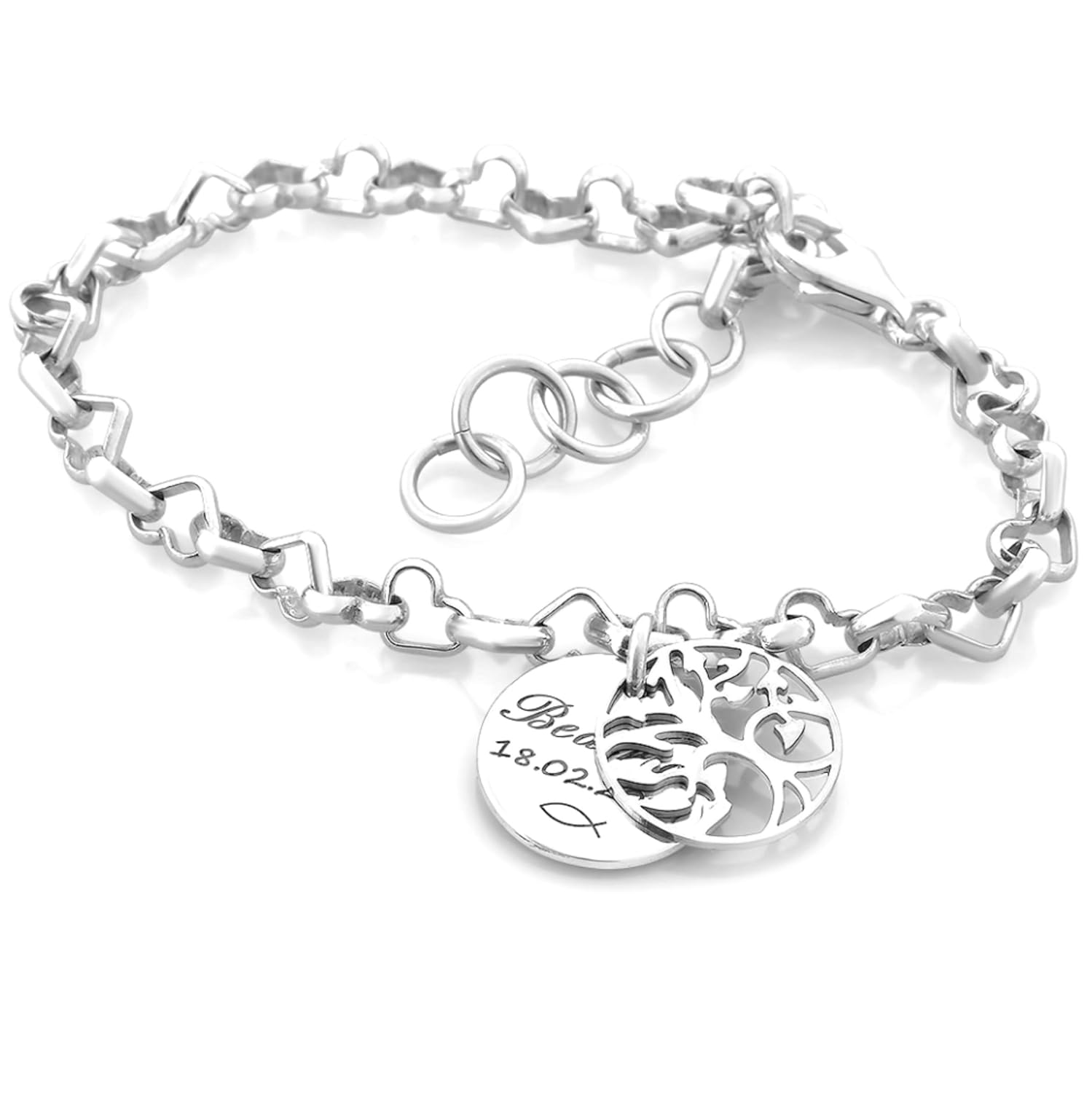 Sterling Silber Armband Mit Herz & Katze Motiv - Ewigkeit Armband Für Mädchen & Damen