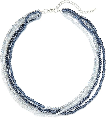 Noessla Gargantilla con cuentas de cristales multicapa para mujer, collar colorido y bohemio, joyería de fiesta de disfraces de moda, regalos para
