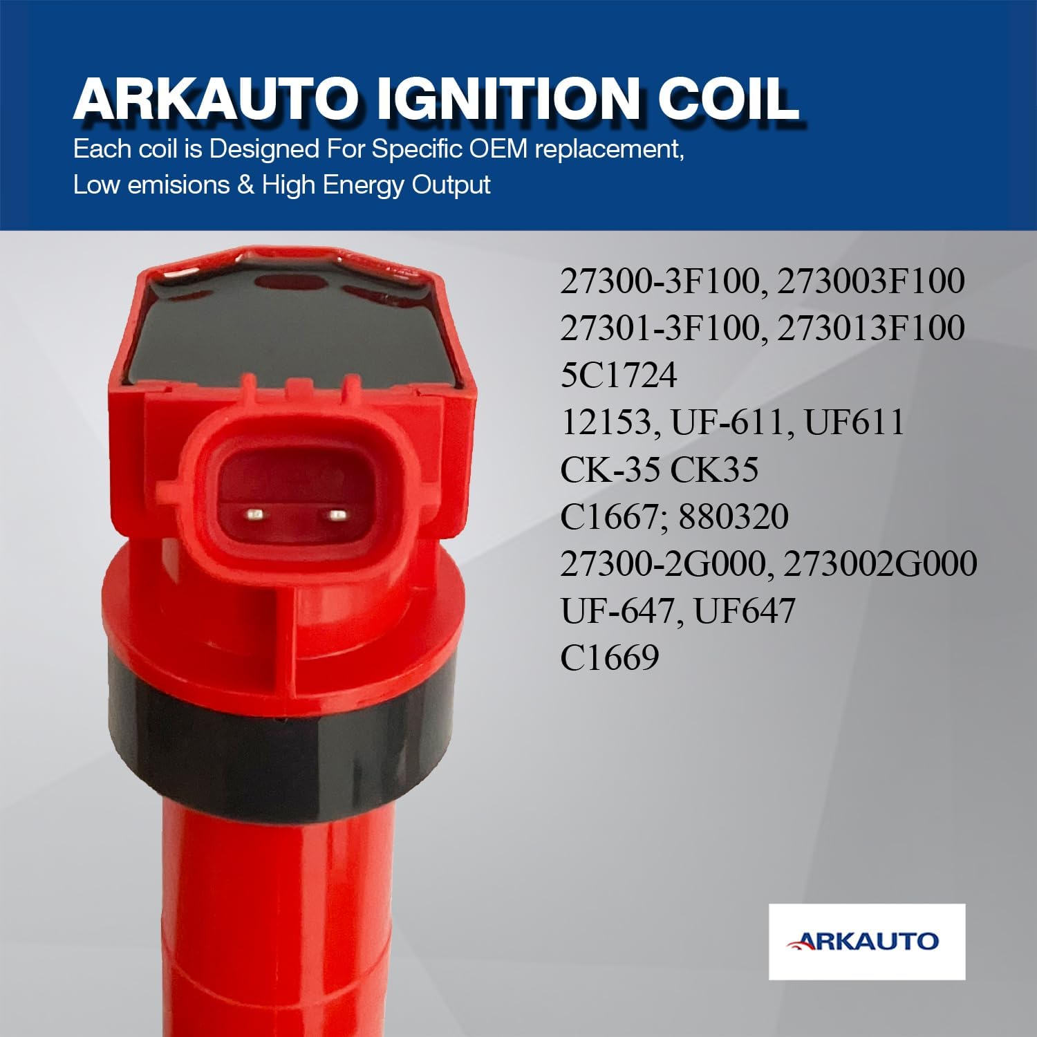 Performance Ignition Coil Pack 273003F100 UF611 UF647 273002G000 Set of 4 Compatible With Tucson Santafe Sonata Genesis Equus Kia Forte Optima Rondo Sportage Borrego 2.0 2.4 4.6 5.0 V8