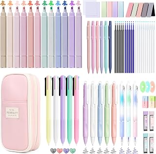 Set de Fournitures Scolaires 71 Pcs avec Trousse, Kit papeterie esthétique