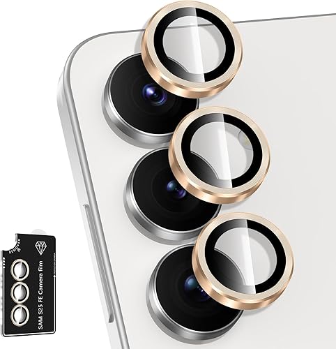Miniatura 308 de Protector de lente de cámara para Samsung Galaxy S25 FE, cubierta individual de lente de vidrio templado con anillo de metal, [fuerte adsorción]