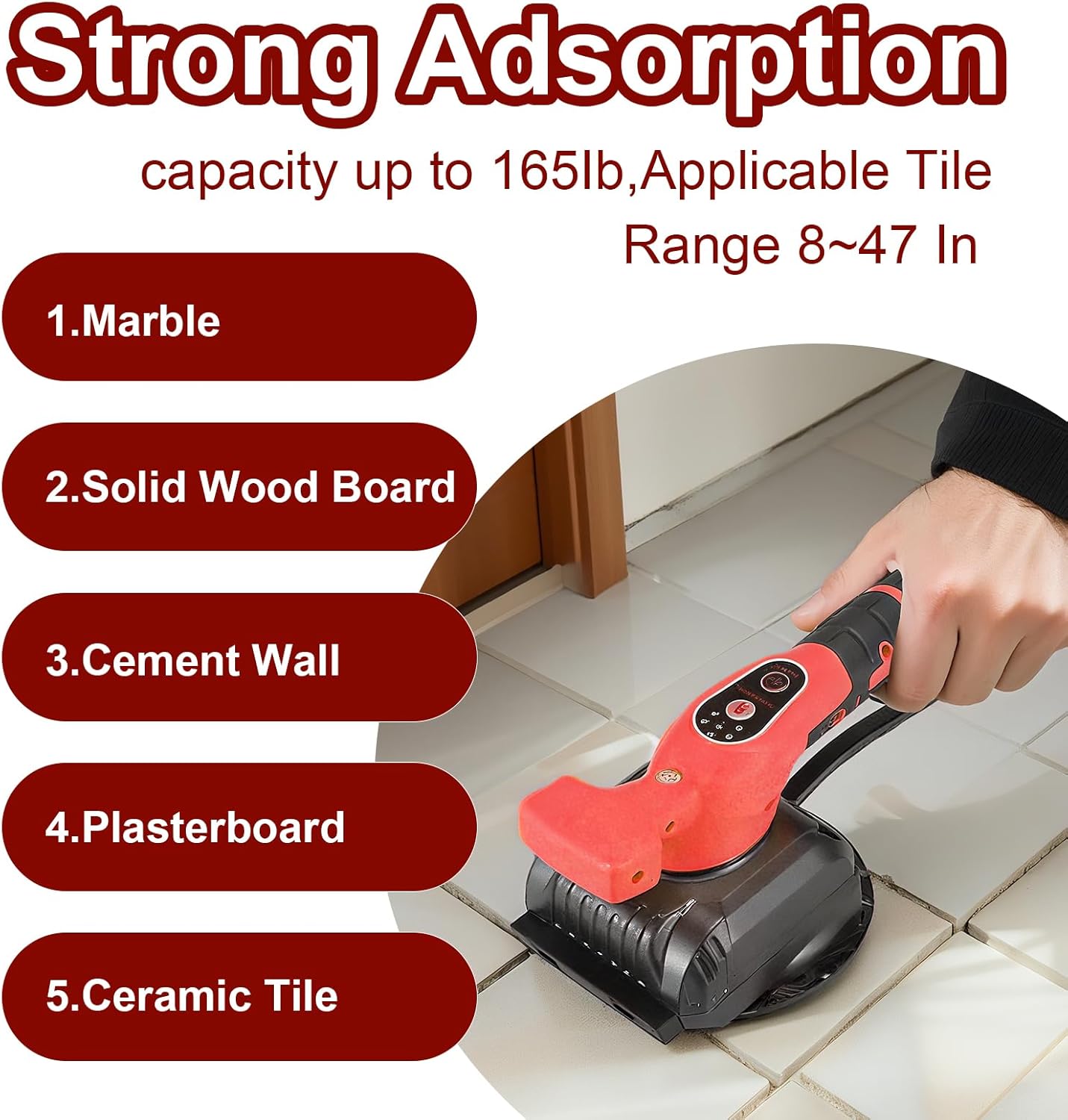 Tile Vibration Leveling Tool Compatible with Milwaukee Battery,Cordless Tiler Vibration Installation Tool with Bubble Level Gauge, Suction Cup, Lock Design,Tile Vibrator For Wall Floor(No Battery)