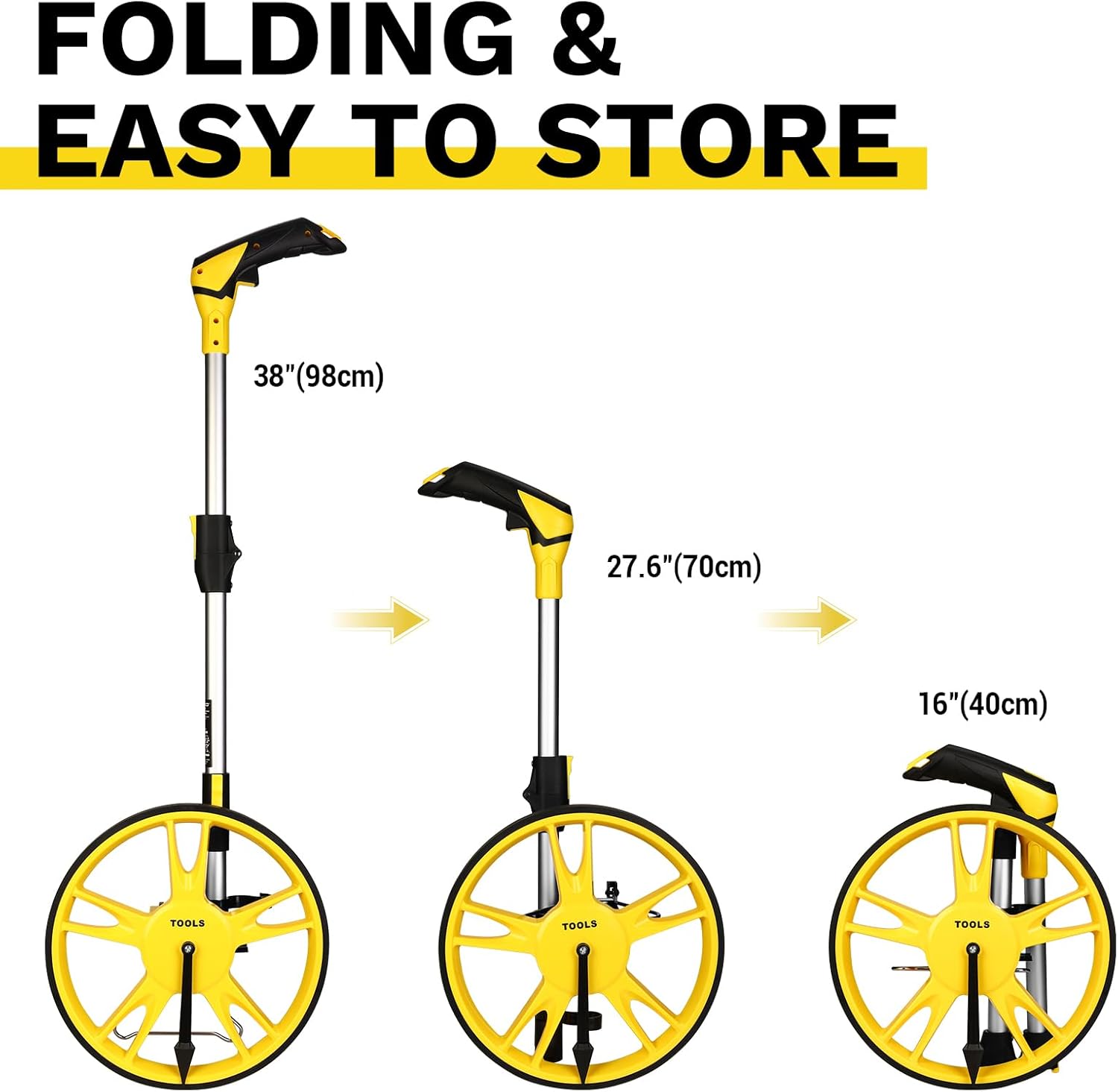 Measuring Wheel: DEKOPRO 12 Inch Measure Wheel in Feet, 99,999Ft Measuring Wheels One Key to Reset, Portable Wheel Measurement Roller with Storage Bag