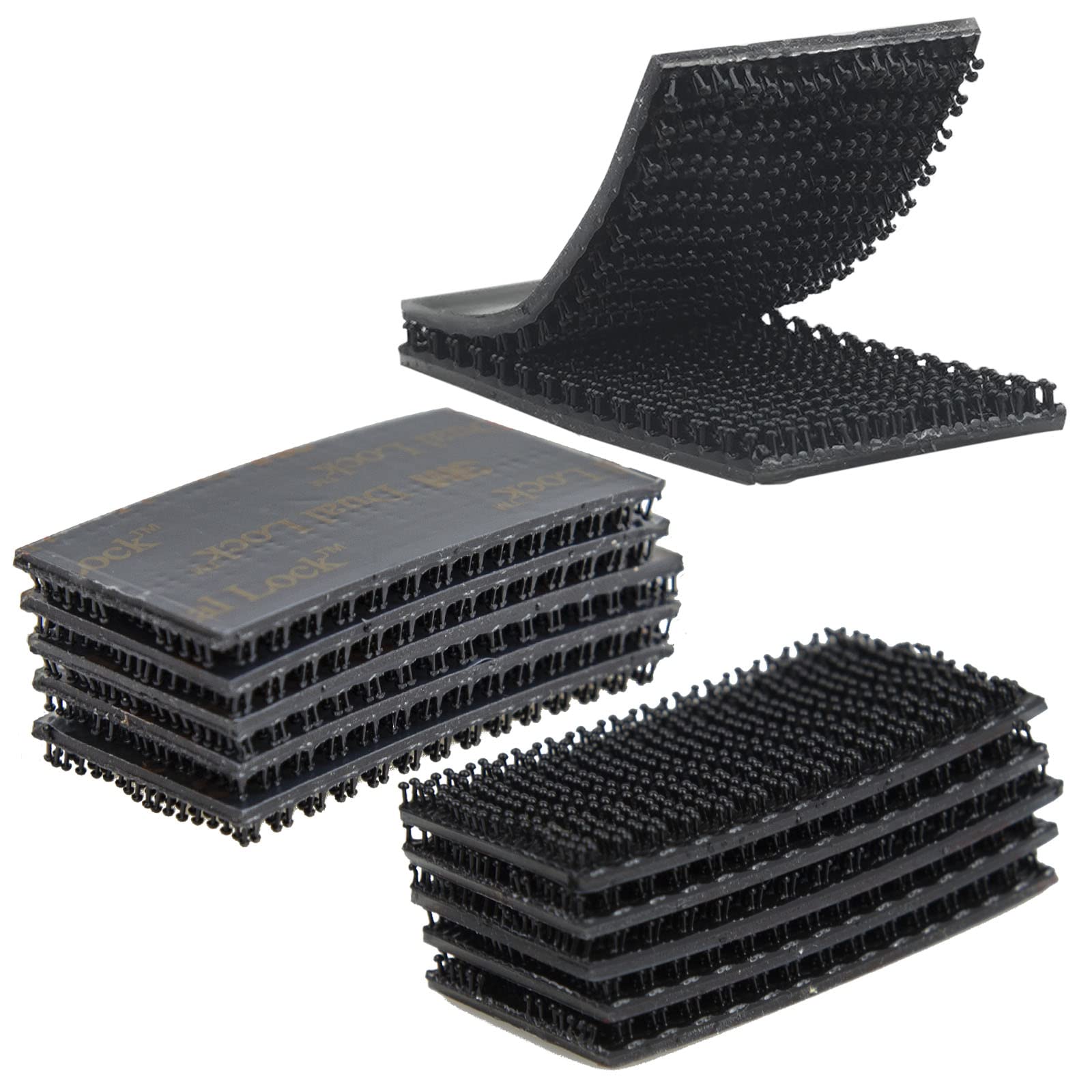 P7yaumy3M Dual Lock Tape 1in x 2in 10pcs, Dual Lock Heavy Duty Mounting Tape，Interlocking Tape Reclosable Fastener Self Sticky 3550CF Dual Lock Strip for EZ Pass Mounting Tape Black