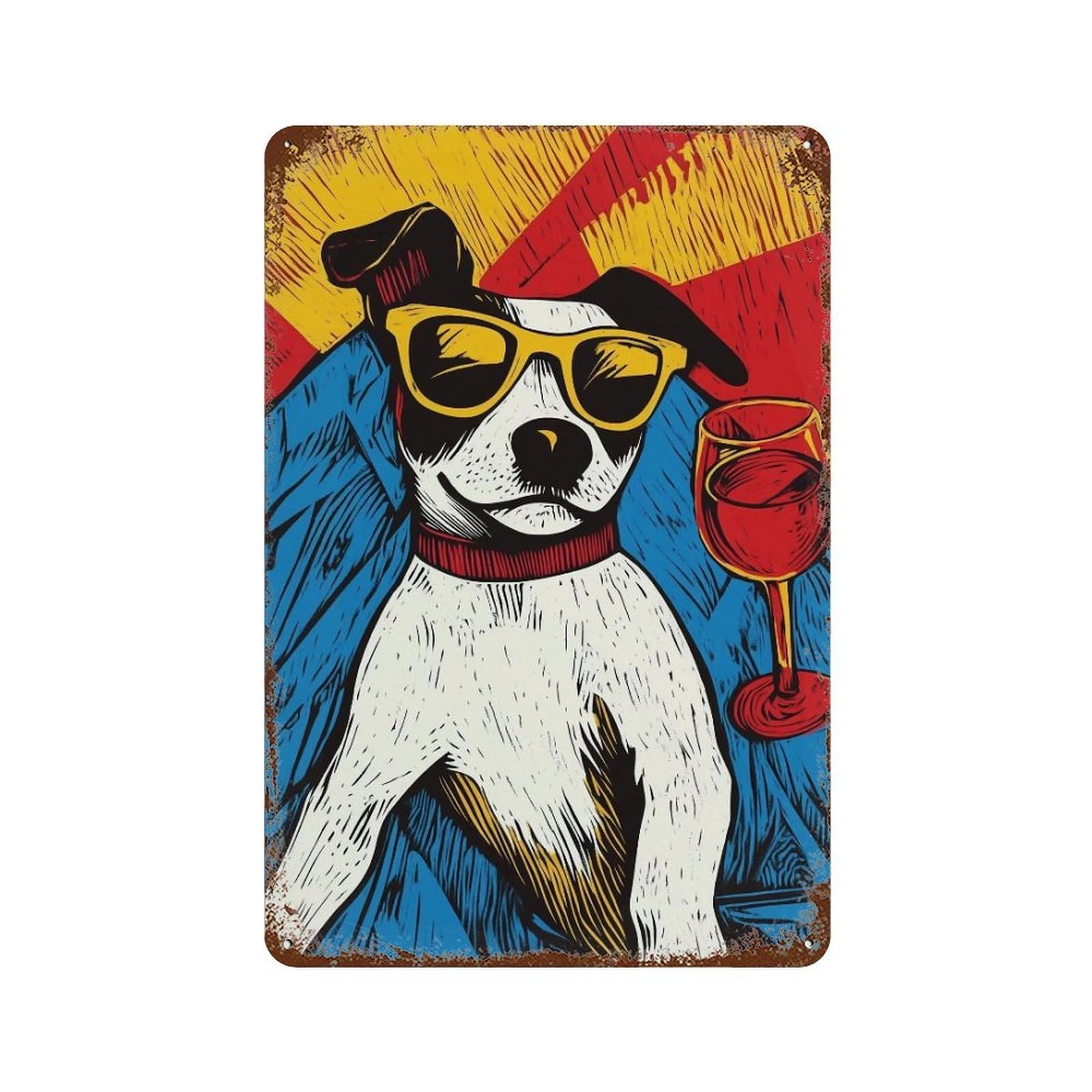 HDURYEYRYY Chill Summer Pup 02 Wall Retro Iron Vintage Art Metal Tin Sign Poster Modern Home Cofffee Club Art Bar Shop Decor 30x20cm