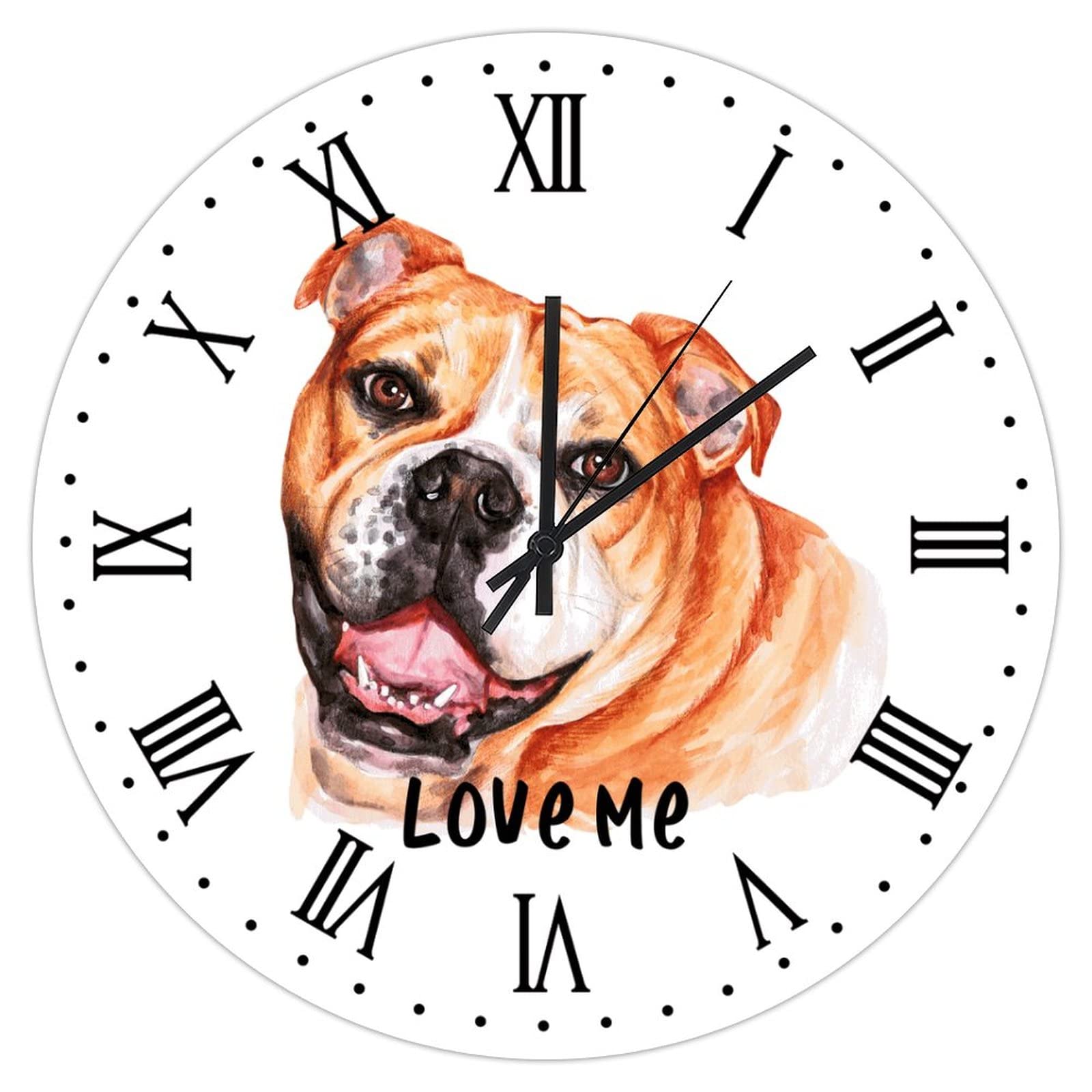 Horloge bouledogue en bois pour décorer votre salon rétro cosy