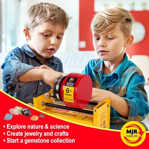 Miniatura 2 de MJR Tumblers Vaso de roca de un solo barril con kit de medios de arena, herramienta de pulido para adultos y niños, máquina pulidora de rocas