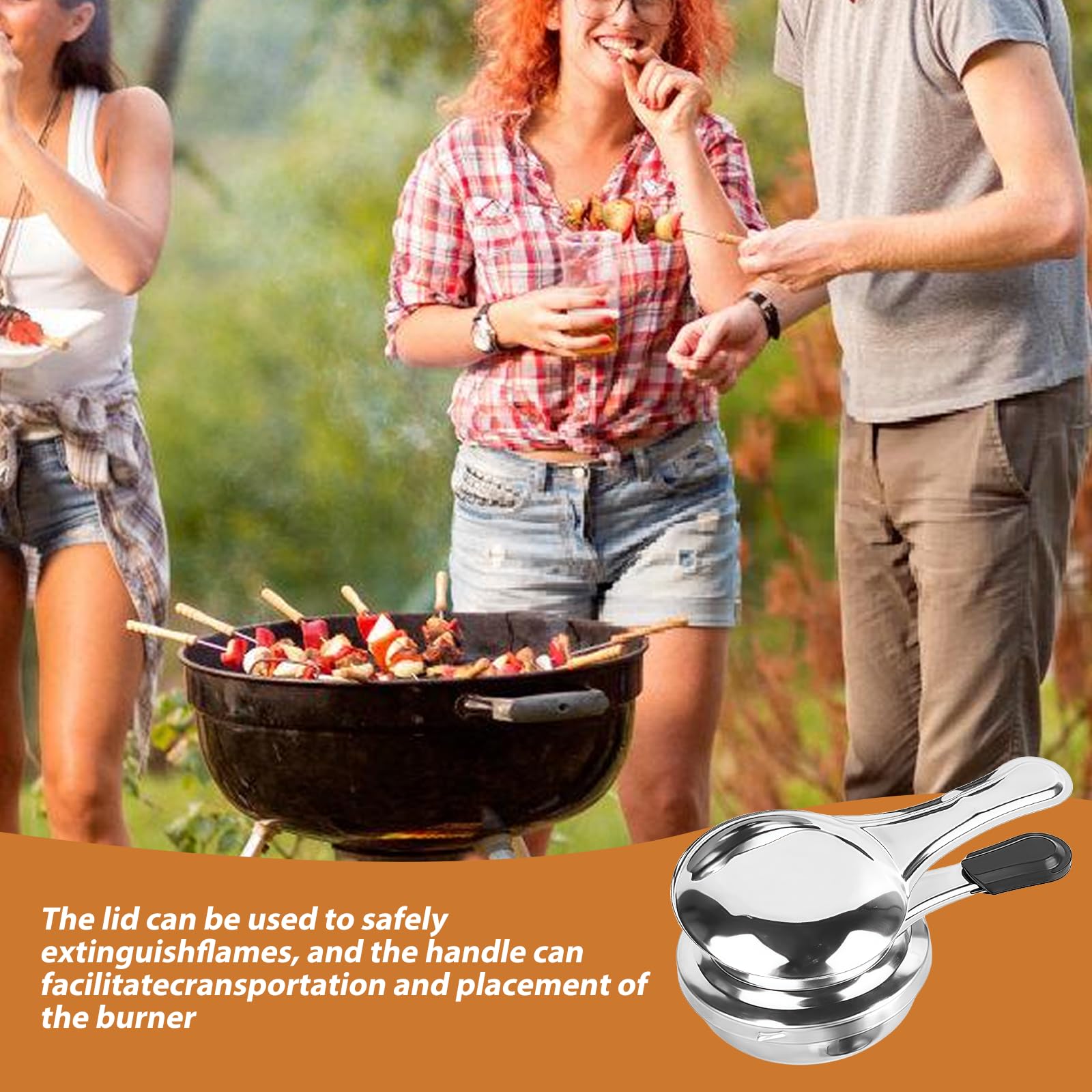 Lot de 6 brûleurs à fondue : récipient à pâte combustible en acier inoxydable, brûleur à pâte portable, mini brûleur à alcool en acier inoxydable, pâte combustible pour récipient de maintien au