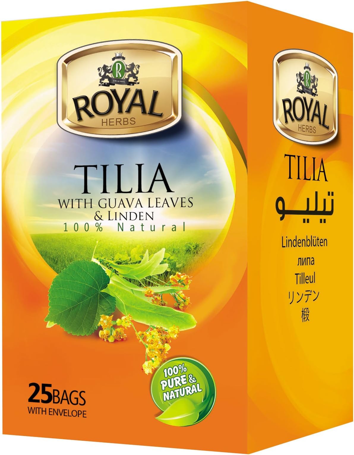 Royal Herbs Tilia Tea with Guava leaves 100 enveloped bags (4 x 25)