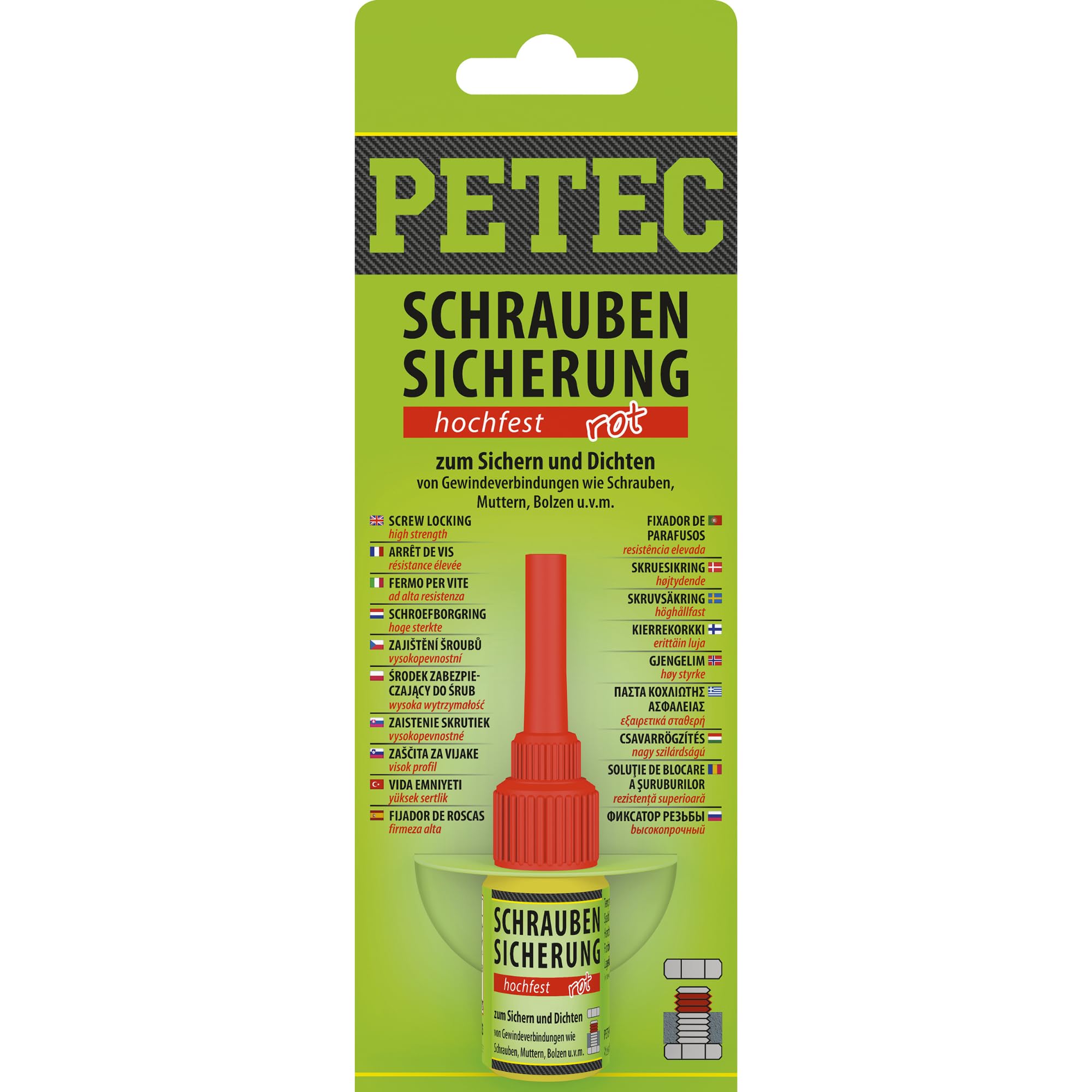 Petec Schraubensicherung Hochfest rot, 5 g